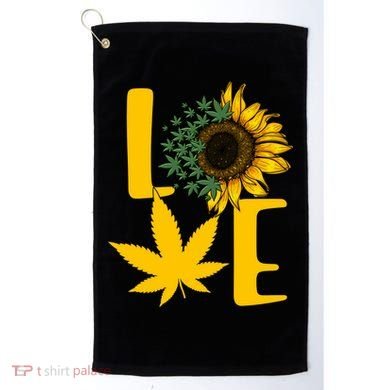 Love Cannabis Sunflower Golf Towel
