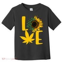 Love Cannabis Sunflower Toddler T-Shirt thumb 0