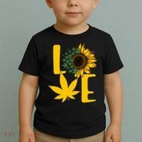 Love Cannabis Sunflower Toddler T-Shirt thumb 2