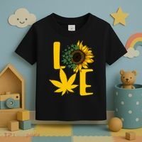 Love Cannabis Sunflower Toddler T-Shirt thumb 3