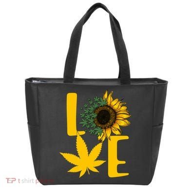 Love Cannabis Sunflower Tote Bag
