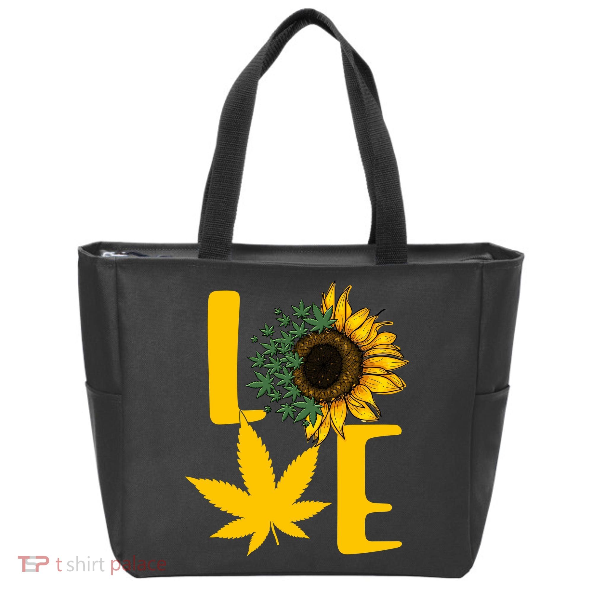 Love Cannabis Sunflower Tote Bag