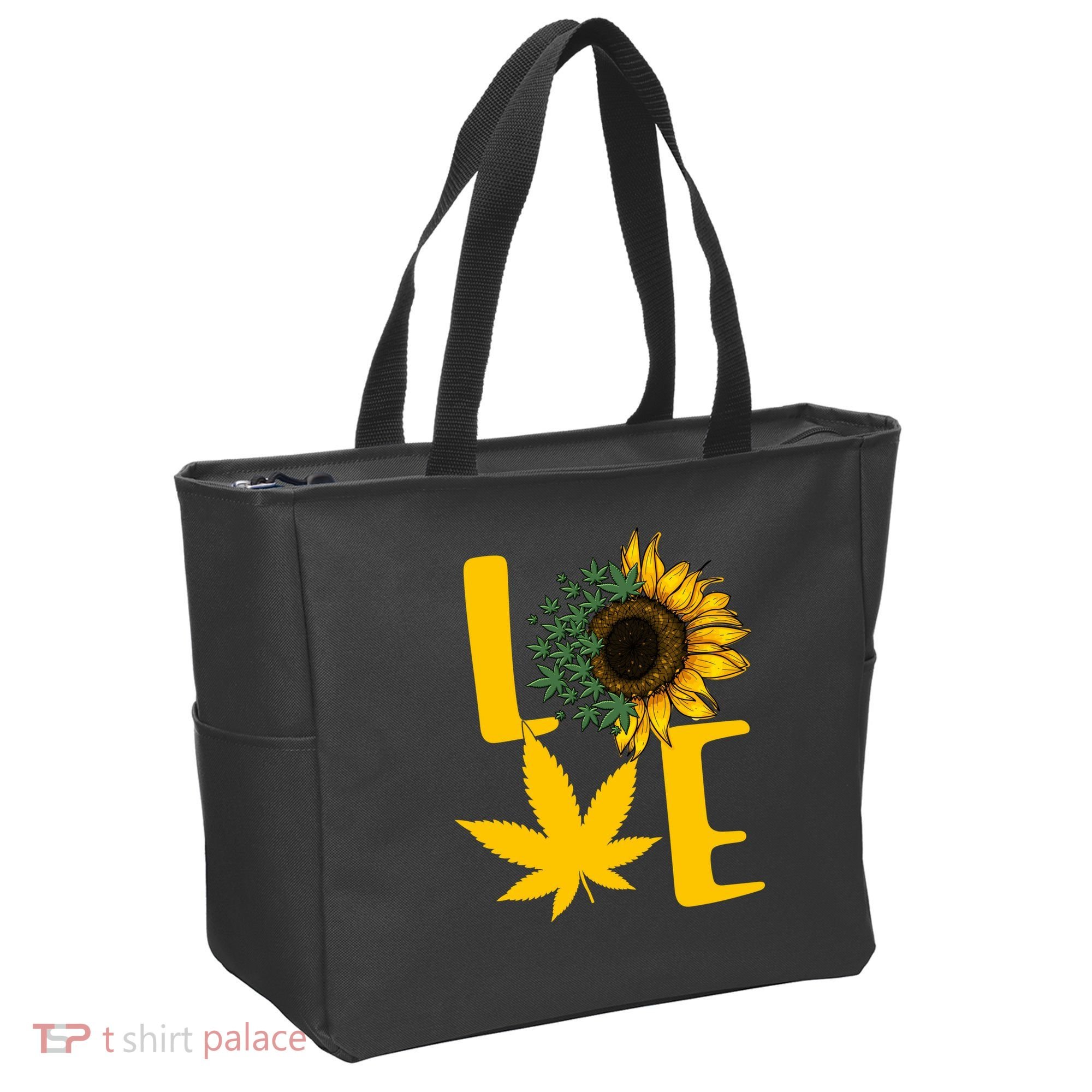 Love Cannabis Sunflower Tote Bag