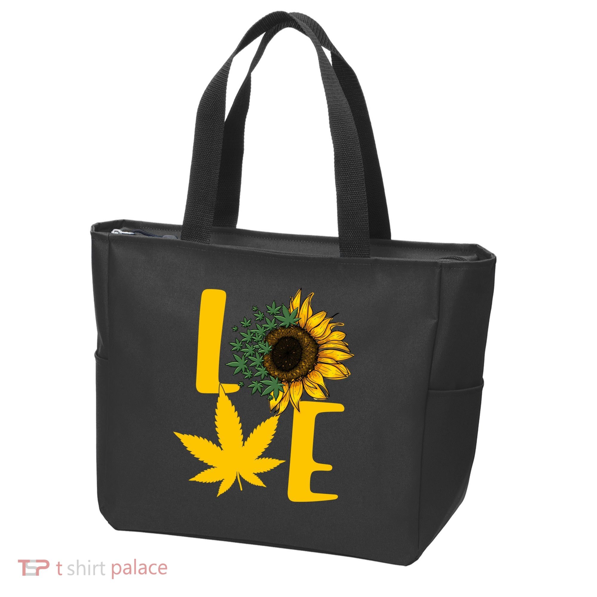 Love Cannabis Sunflower Tote Bag