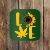 Love Cannabis Sunflower Coaster thumb 0