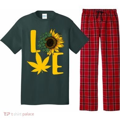 Love Cannabis Sunflower Pajama Set