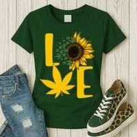 Love Cannabis Sunflower Women's T-Shirt thumb 3