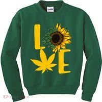 Love Cannabis Sunflower Kids Sweatshirt thumb 0