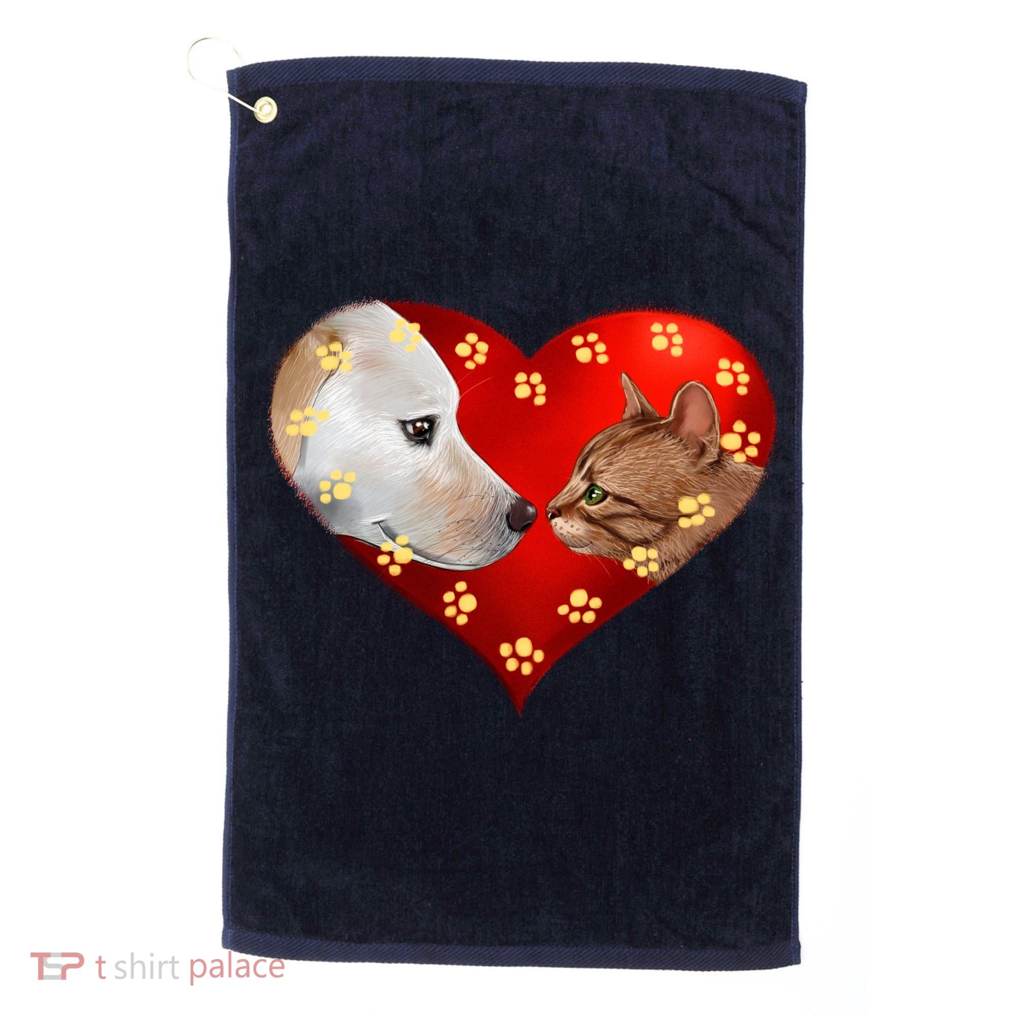 Love Cats and Dogs Golf Towel