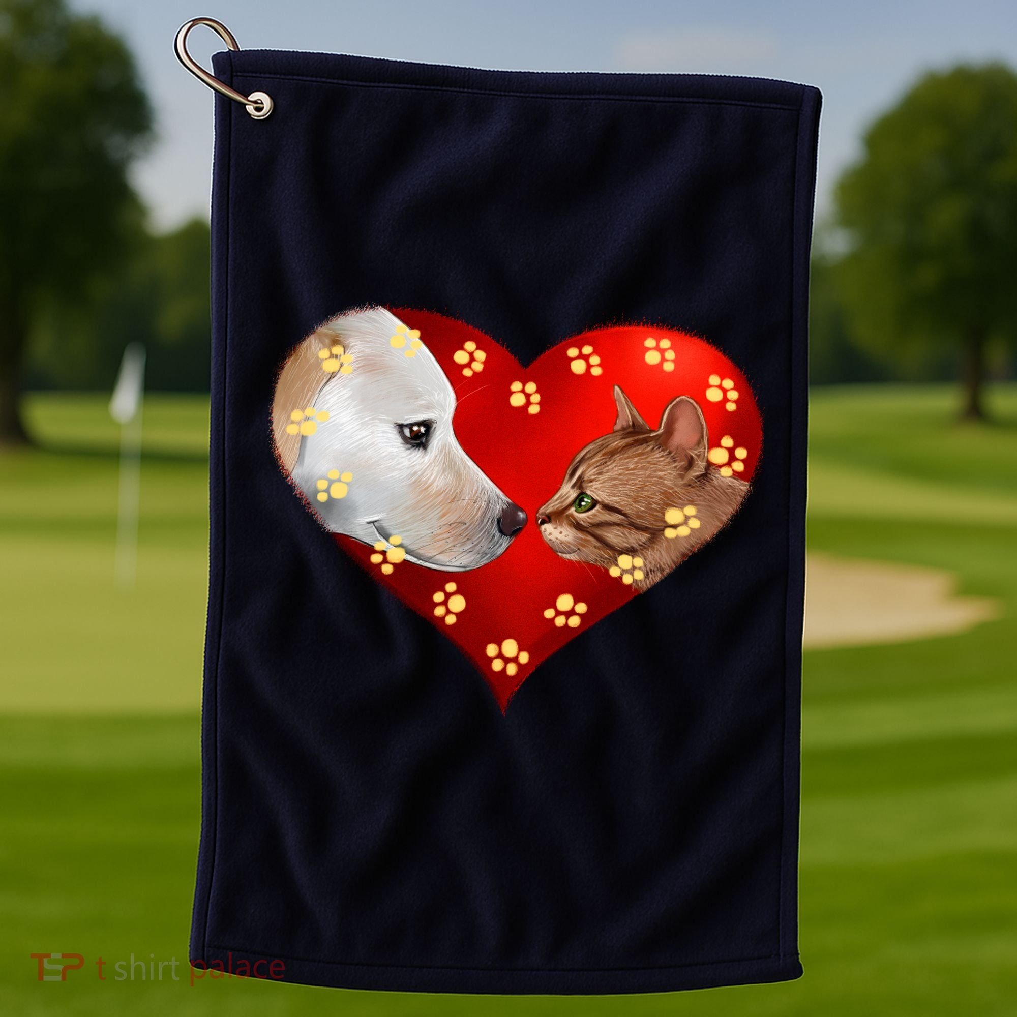 Love Cats and Dogs Golf Towel