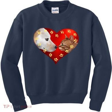 Love Cats and Dogs Kids Sweatshirt