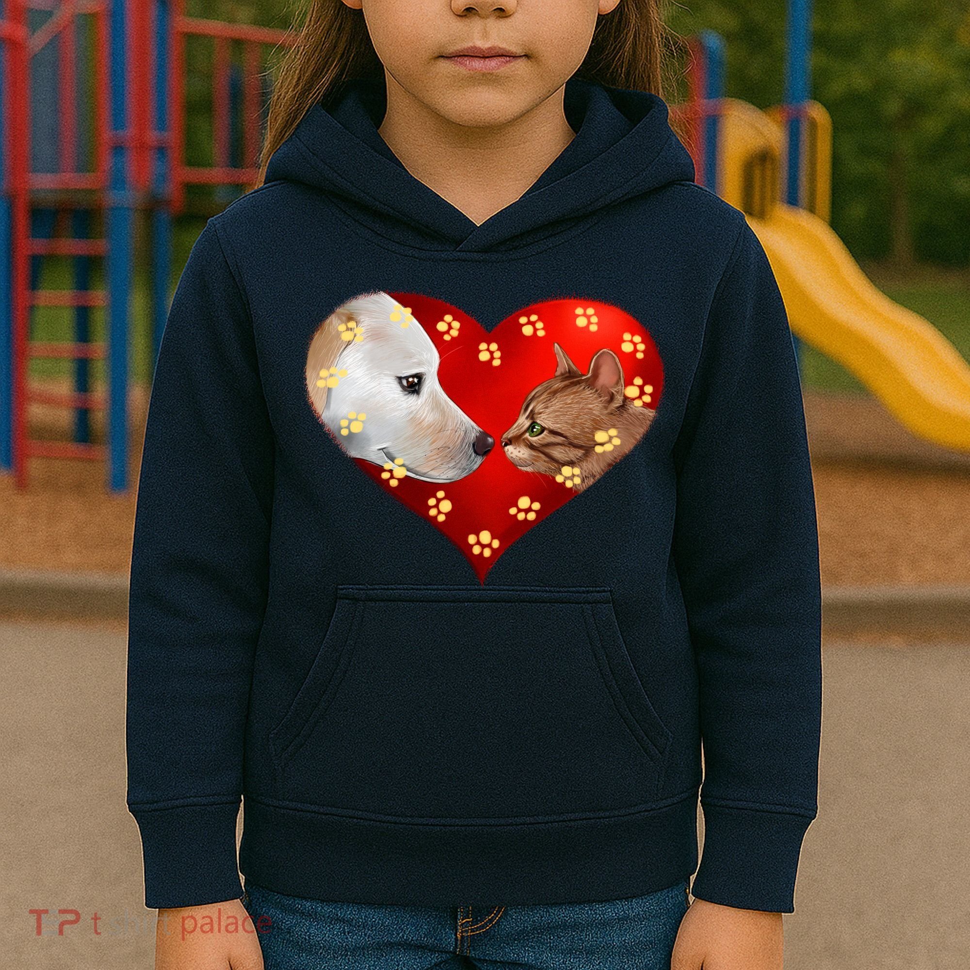 Love Cats and Dogs Kids Hoodie