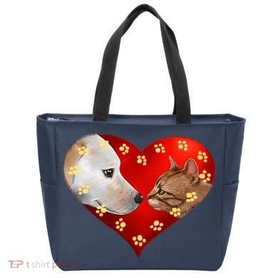 Love Cats and Dogs Tote Bag