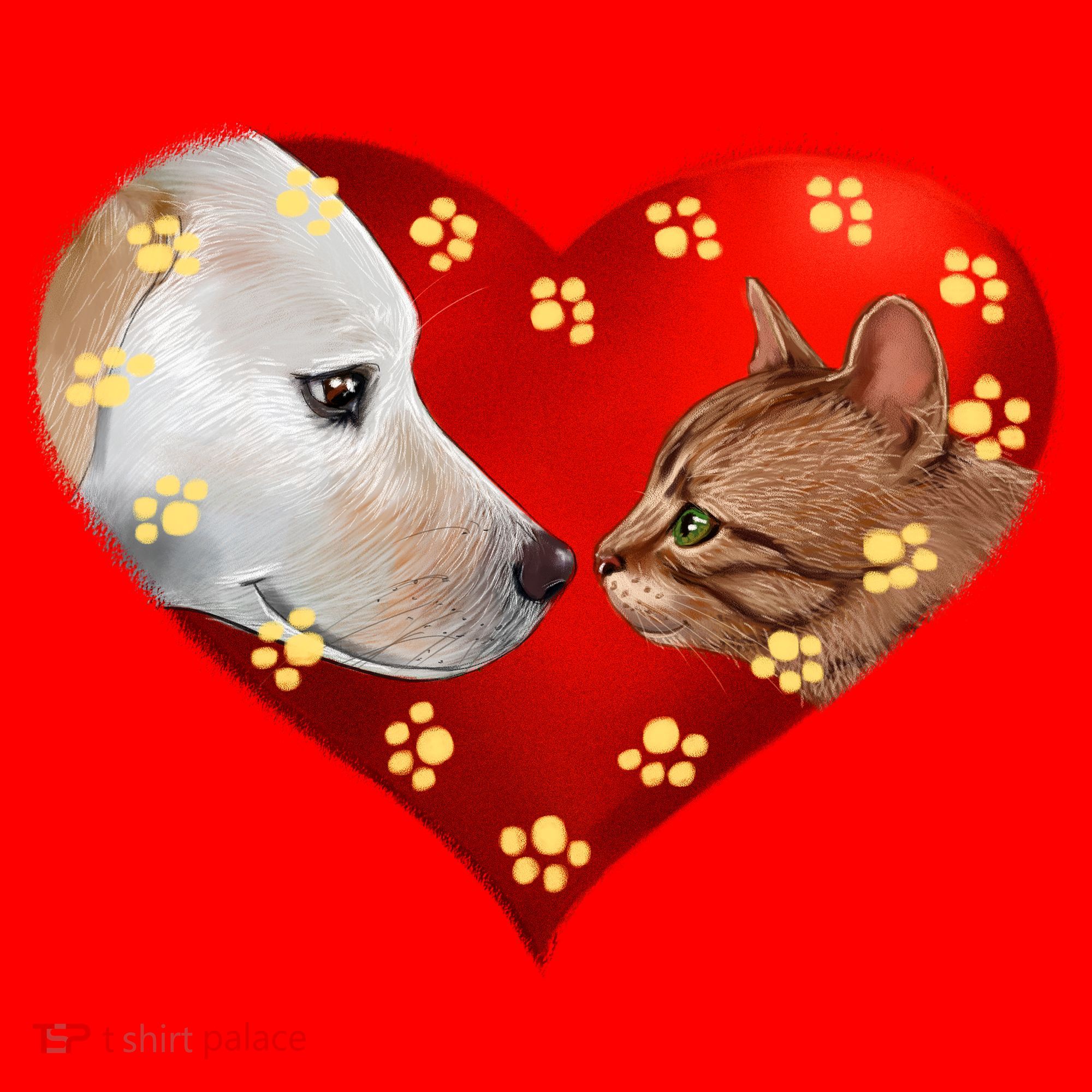 Love Cats and Dogs Santa Hat