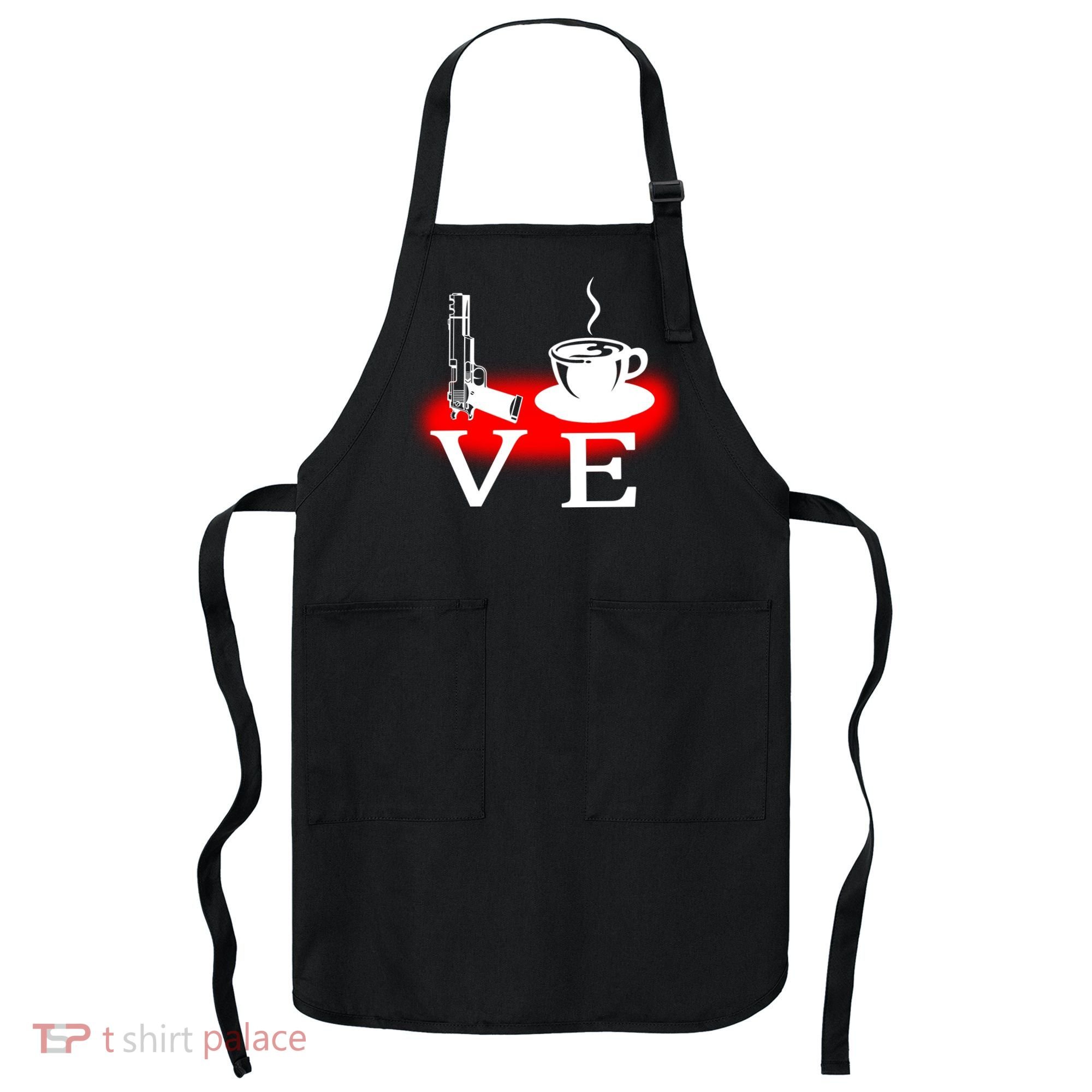 Love Coffee And Guns Apron