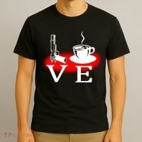 Love Coffee And Guns T-Shirt thumb 3
