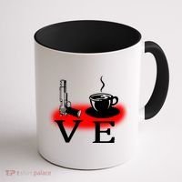 Love Coffee And Guns Coffee Mug thumb 1