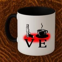 Love Coffee And Guns Coffee Mug thumb 2