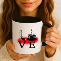 Love Coffee And Guns Coffee Mug thumb 3