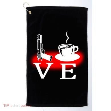 Love Coffee And Guns Golf Towel