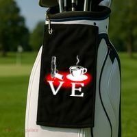Love Coffee And Guns Golf Towel thumb 2
