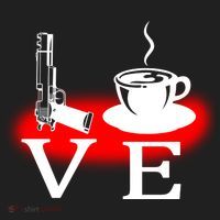 Love Coffee And Guns Golf Towel thumb 3