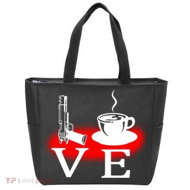 Love Coffee And Guns Tote Bag