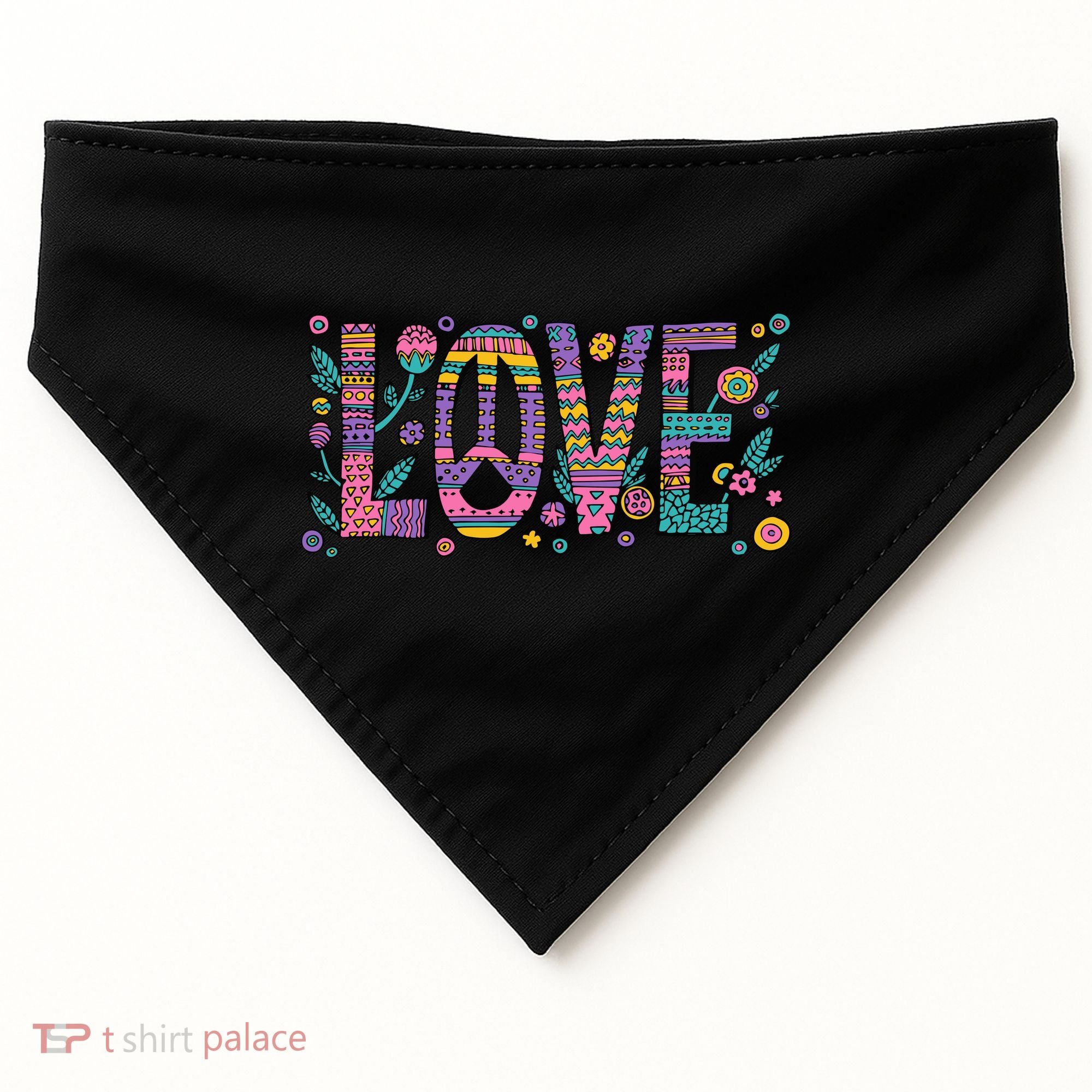 Love Crazy Wild Pattern USA-Made Doggie Bandana