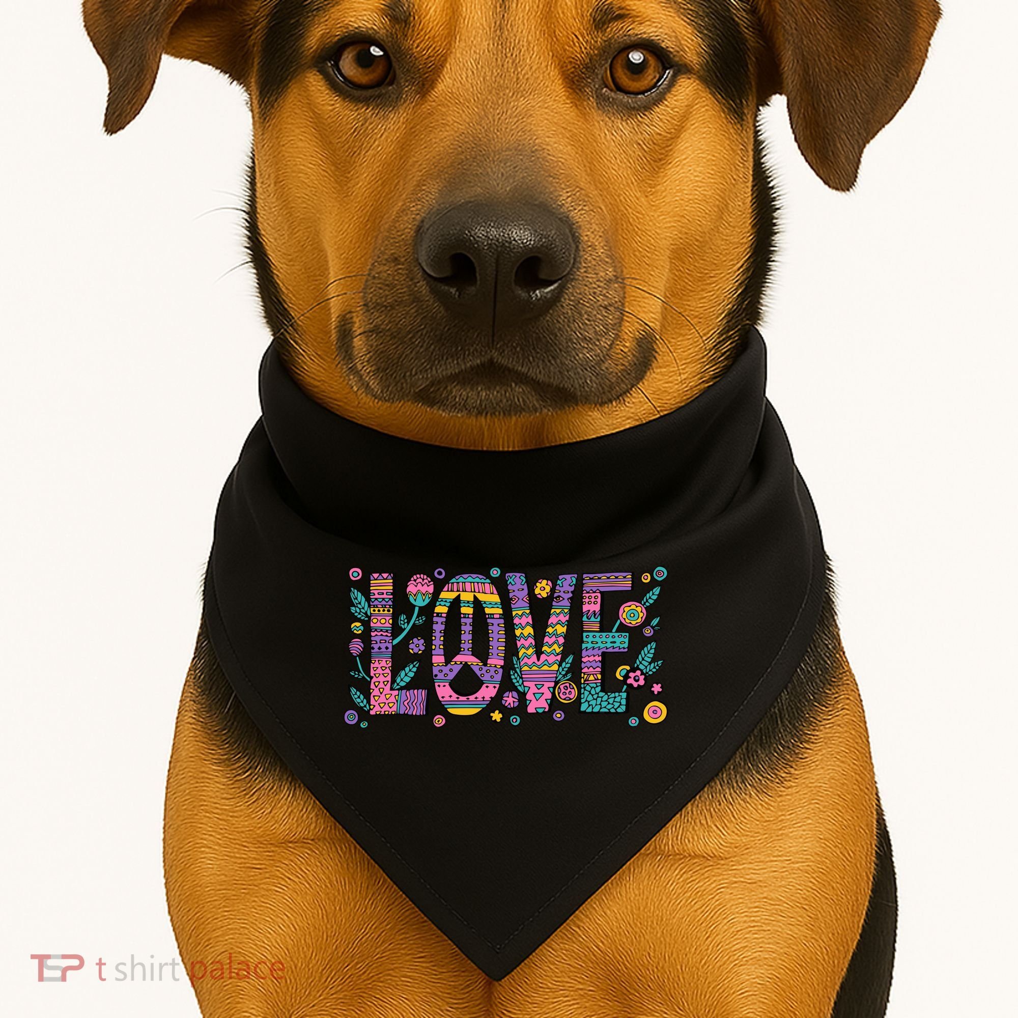 Love Crazy Wild Pattern USA-Made Doggie Bandana