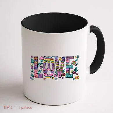 Love Crazy Wild Pattern Coffee Mug back