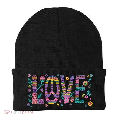 Love Crazy Wild Pattern Beanie