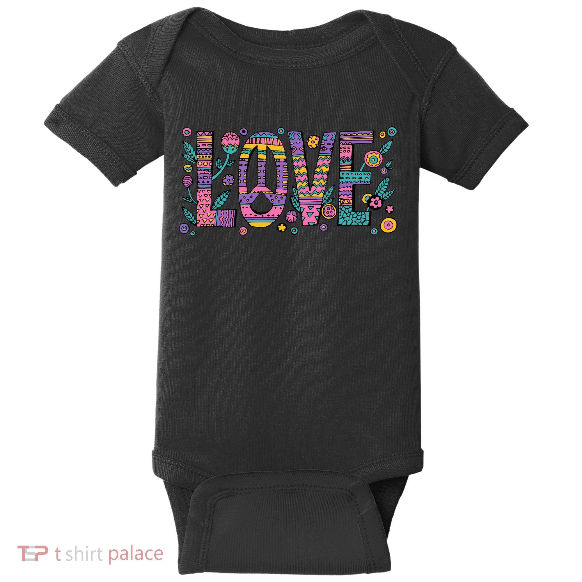 Love Crazy Wild Pattern Baby Bodysuit
