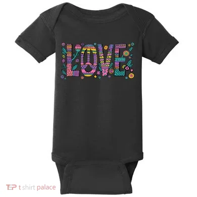 Love Crazy Wild Pattern Baby Bodysuit