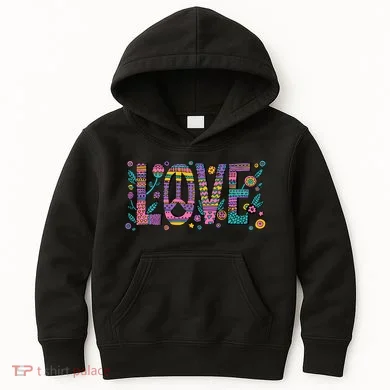 Love Crazy Wild Pattern Kids Hoodie