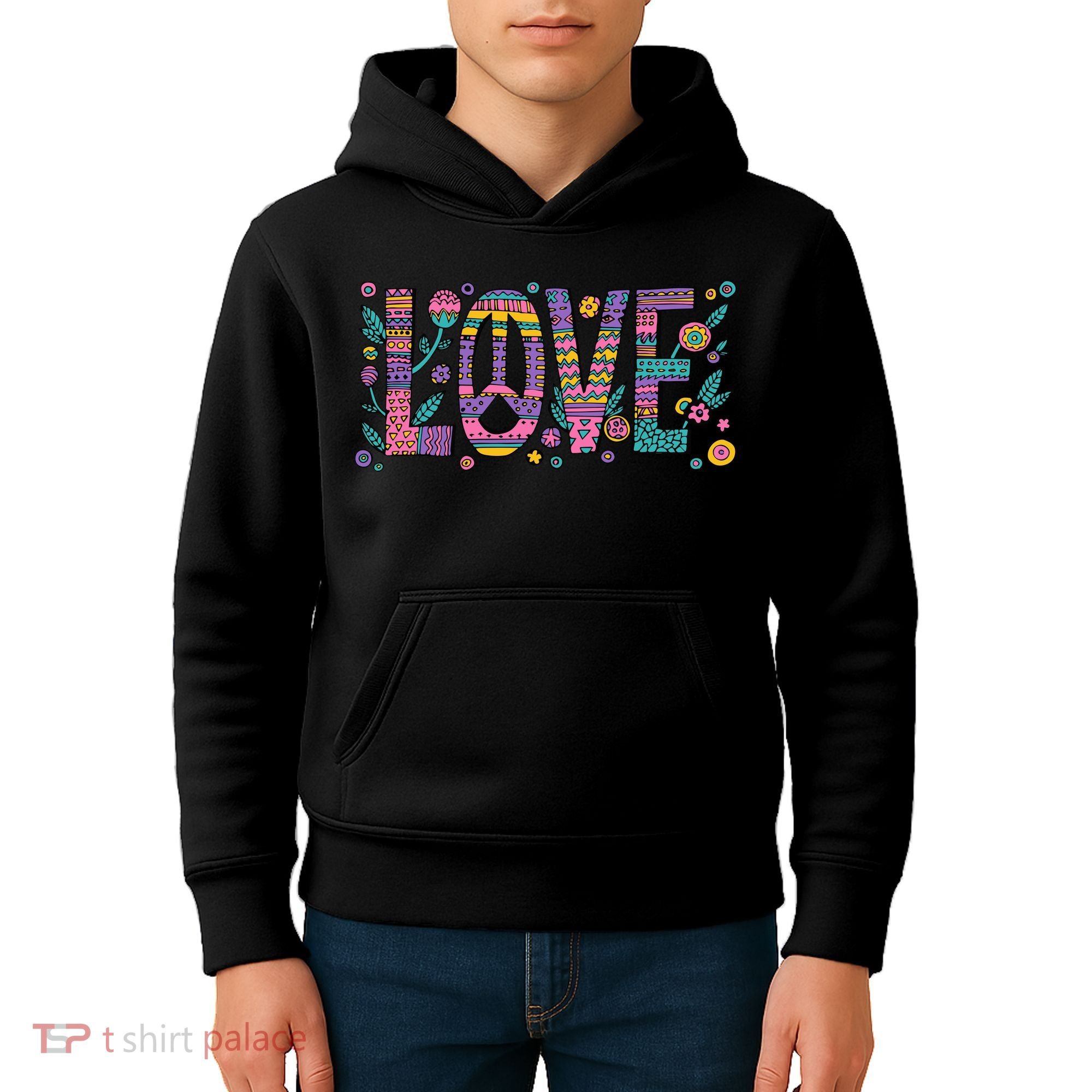Love Crazy Wild Pattern Kids Hoodie