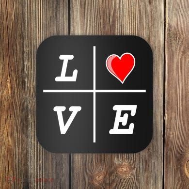 Love Cross Classic  Logo Coaster