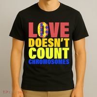 Love Doesn't Count Chromosomes Down Syndrome T-Shirt thumb 3
