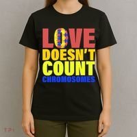 Love Doesn't Count Chromosomes Down Syndrome T-Shirt thumb 4