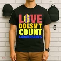 Love Doesn't Count Chromosomes Down Syndrome T-Shirt thumb 6