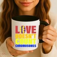 Love Doesn't Count Chromosomes Down Syndrome Coffee Mug thumb 3