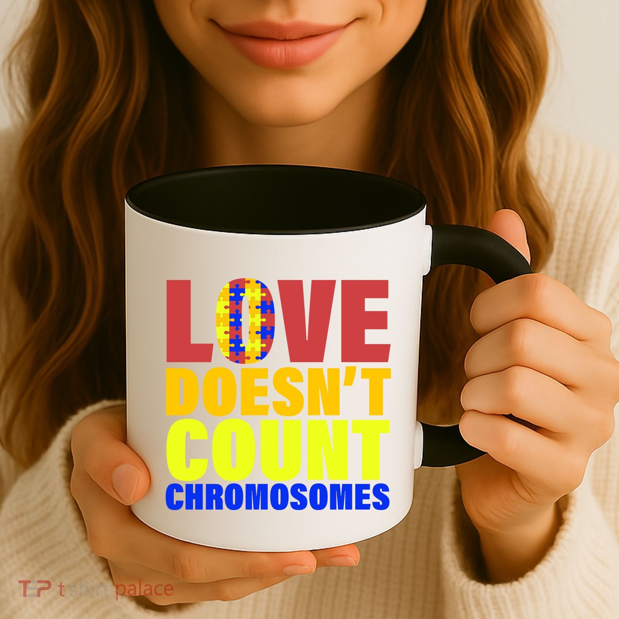 Love Doesn't Count Chromosomes Down Syndrome Coffee Mug