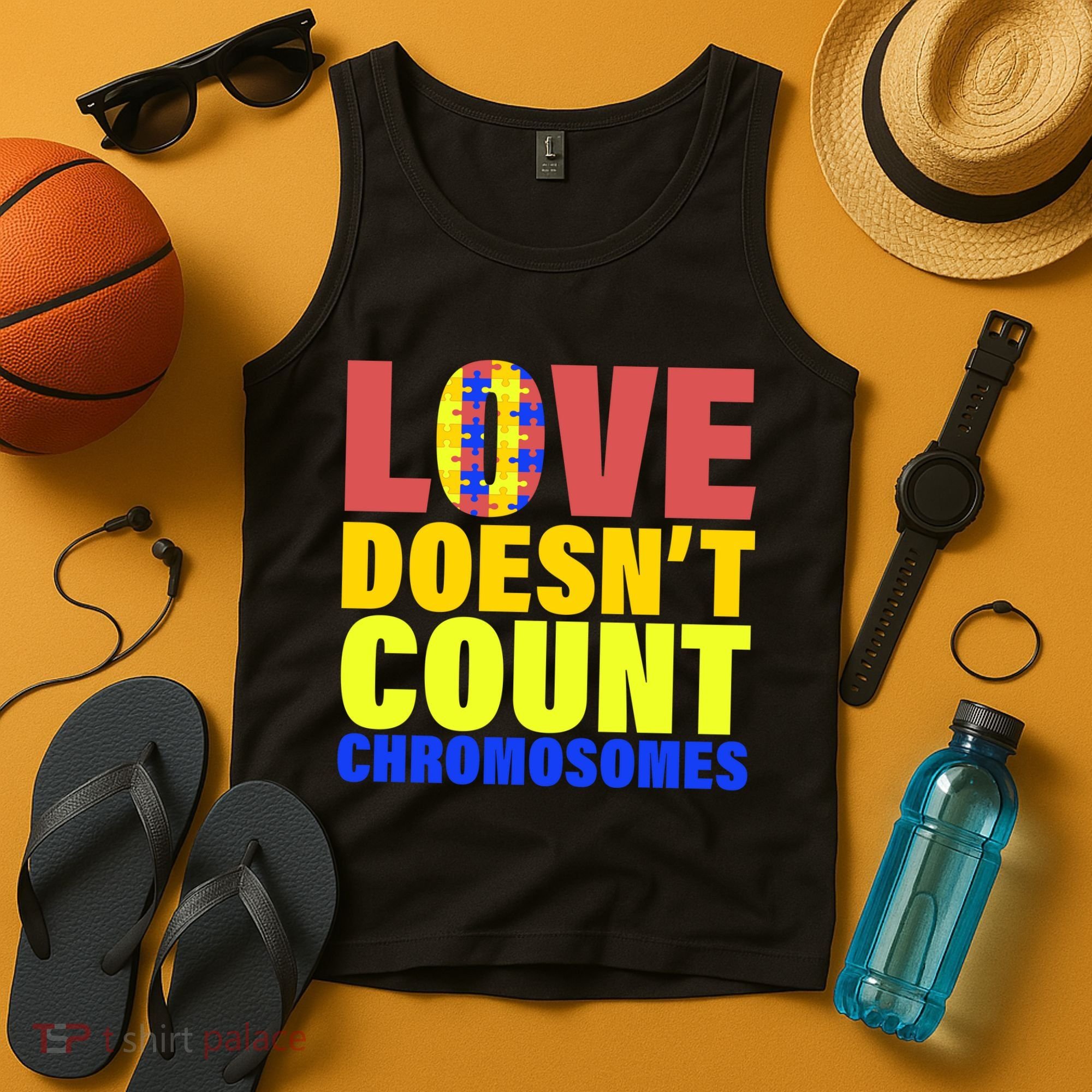 Love Doesn't Count Chromosomes Down Syndrome Tank Top
