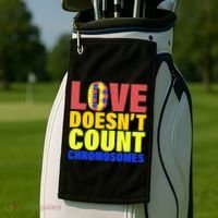 Love Doesn't Count Chromosomes Down Syndrome Golf Towel thumb 2