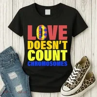 Love Doesn't Count Chromosomes Down Syndrome Women's T-Shirt thumb 3