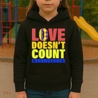 Love Doesn't Count Chromosomes Down Syndrome Kids Hoodie thumb 3