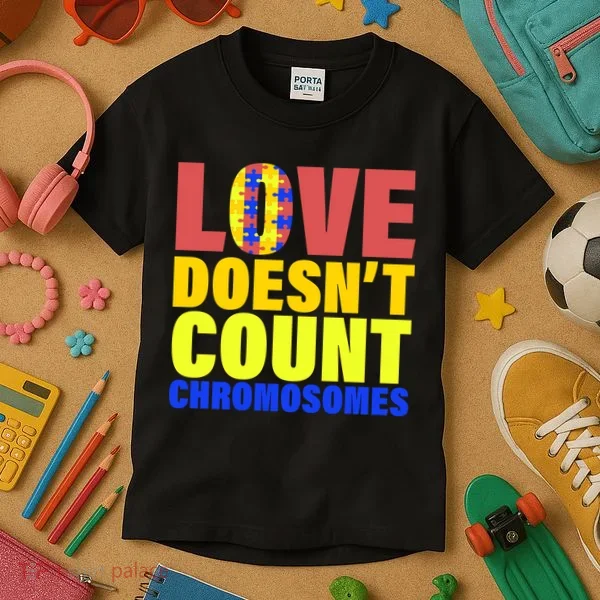 Love Doesn't Count Chromosomes Down Syndrome Kids T-Shirt