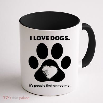 Love Dogs Hate People Coffee Mug back