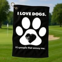 Love Dogs Hate People Golf Towel thumb 1