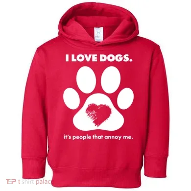 Love Dogs Hate People Toddler Hoodie