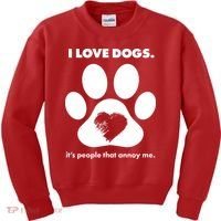 Love Dogs Hate People Kids Sweatshirt thumb 0